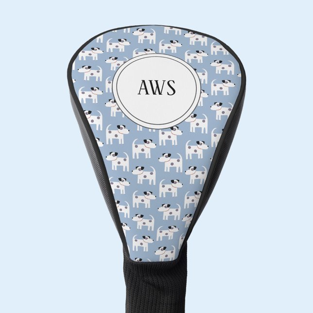 Funda Para Palo De Golf Monograma de perro Jack Russell Terrier (Monogram initial personalized Parson Jack Russell terrier dog golf head cover)