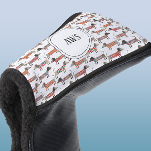 Funda Para Palo De Golf Monograma de perros Dachshund Sausage
