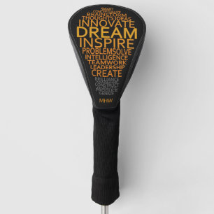 Funda Para Palo De Golf Monograma de personalizado de bombillas inspirador