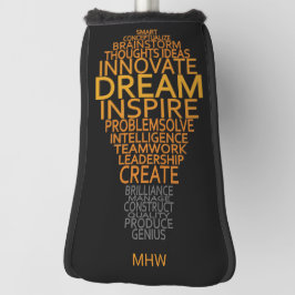 Funda Para Palo De Golf Monograma de personalizado de bombillas inspirador