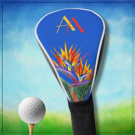 Funda Para Palo De Golf Monograma de Personalizado floral vibrante moderno