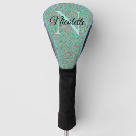 Funda Para Palo De Golf Monograma de plumas Purpurinoso de moda