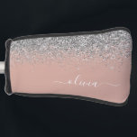 Funda Para Palo De Golf Monograma de Purpurina rosado Rubor Gold Rosa Girl<br><div class="desc">Oro Rosa - Tapa del putter de golf del Purpurina de espuma rosado y plateado de Rubor. Esto hace que el dulce perfecto cumpleaños 16, boda, ducha de novia, aniversario, ducha de bebé o fiesta de soltera sea regalo para alguien que ama el lujo glam y los estilos de moda....</div>