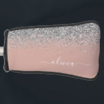 Funda Para Palo De Golf Monograma de Purpurina rosado Rubor Gold Rosa Girl<br><div class="desc">Oro Rosa - Tapa del putter de golf del Purpurina de espuma rosado y plateado de Rubor. Esto hace que el dulce perfecto cumpleaños 16, boda, ducha de novia, aniversario, ducha de bebé o fiesta de soltera sea regalo para alguien que ama el lujo glam y los estilos de moda....</div>