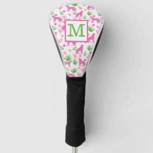 Funda Para Palo De Golf Monograma de queso blanco perrito