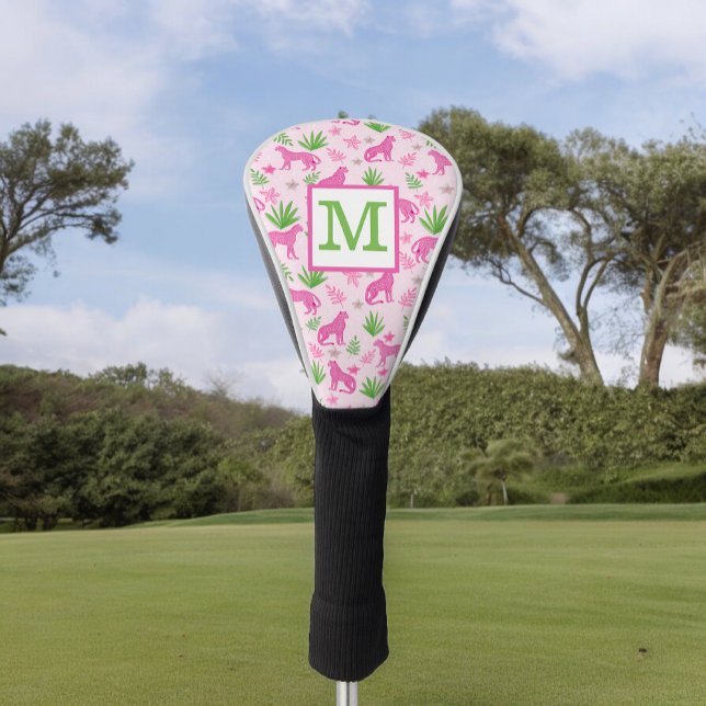 Funda Para Palo De Golf Monograma de queso rosado preppy (Subido por el creador)