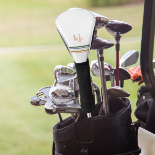 Funda Para Palo De Golf Monograma de Rayas Retro Chic