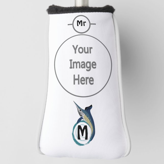 Funda Para Palo De Golf Monograma de saltos de pez espada (Girar 90)