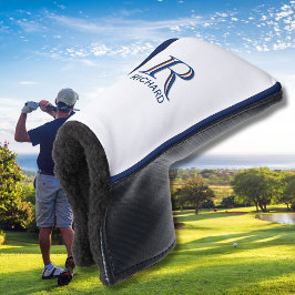 Funda Para Palo De Golf Monograma de tres capas personalizado con nombre