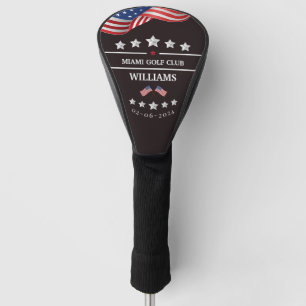 Funda Para Palo De Golf Monograma del bombero personalizado de la línea ro