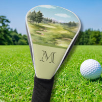 Monograma del campo de golf de acuarela