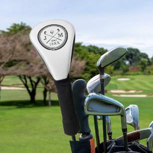 Funda Para Palo De Golf Monograma del club de golf Vintage