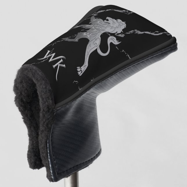 Funda Para Palo De Golf Monograma del León Real Plateado (Anverso 3/4)