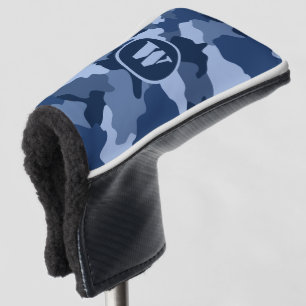 Funda Para Palo De Golf Monograma del patrón de camo azul