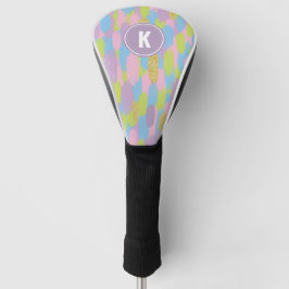 Funda Para Palo De Golf Monograma del patrón de pinceles abstractos colori