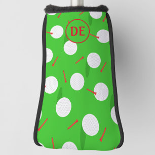 Funda Para Palo De Golf Monograma del Patrón del Campo de Golf de Golfing 