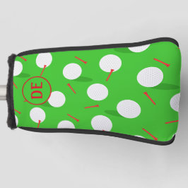Funda Para Palo De Golf Monograma del Patrón del Campo de Golf de Golfing 