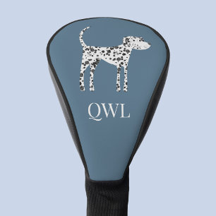 Funda Para Palo De Golf Monograma del perro Dalmatian divertido