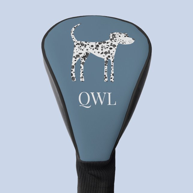 Funda Para Palo De Golf Monograma del perro Dalmatian divertido (Fun dalmatian dog personalized monogram initials golf head cover)