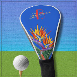 Funda Para Palo De Golf Monograma del Personalizado floral vibrante modern