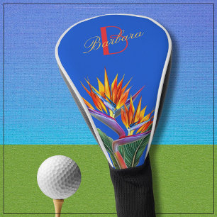 Funda Para Palo De Golf Monograma del Personalizado floral vibrante modern