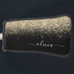 Funda Para Palo De Golf Monograma del Purpurina negro dorado Nombre de la<br><div class="desc">Tapa del putter de golf de color negro y Purpurina de esparkle de oro. Esto hace que el dulce perfecto cumpleaños 16,  boda,  ducha de novia,  aniversario,  ducha de bebé o fiesta de soltera sea regalo para alguien que ama el lujo glam y los estilos de moda.</div>