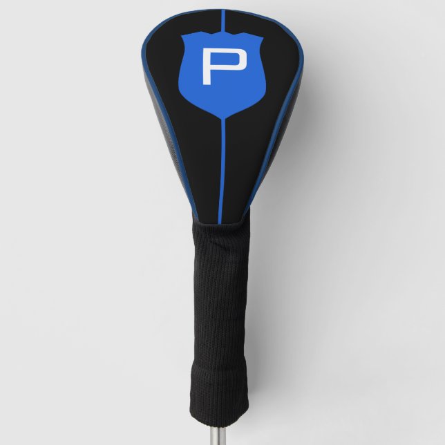 Funda Para Palo De Golf Monograma delgado de la línea azul (Anverso)