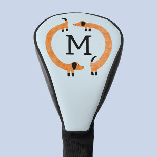 Funda Para Palo De Golf Monograma divertido de perros Dachshund