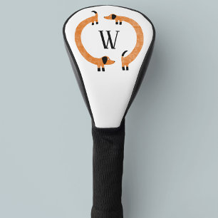 Funda Para Palo De Golf Monograma divertido de perros Dachshund