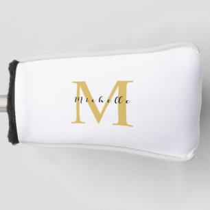 Funda Para Palo De Golf Monograma dorado Color de tu nombre regalo especia