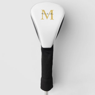 Funda Para Palo De Golf Monograma dorado Color de tu nombre regalo especia