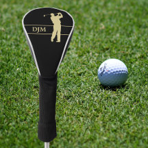 Monograma dorado Silhouette Golfer