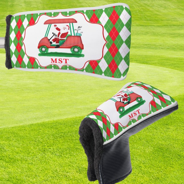 Funda Para Palo De Golf Monograma elegante de Navidades de Santa Golf (Subido por el creador)