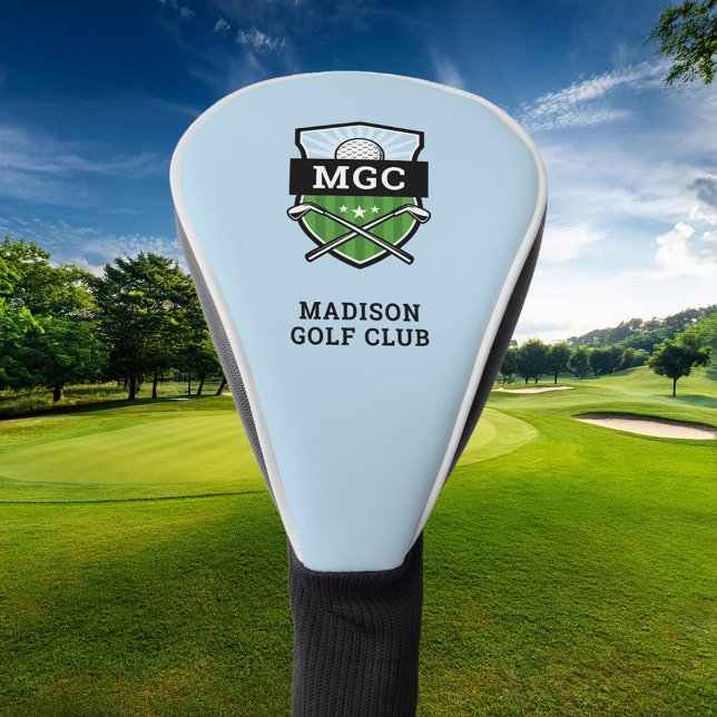Funda Para Palo De Golf Monograma Escudo del club de golf personalizado (Subido por el creador)