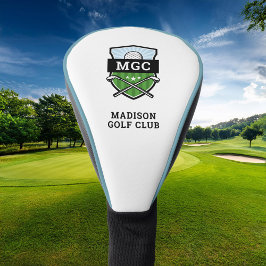 Funda Para Palo De Golf Monograma Escudo del club de golf personalizado