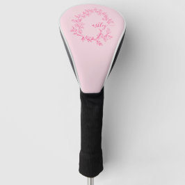 Funda Para Palo De Golf Monograma estilizado moderno rosa caliente
