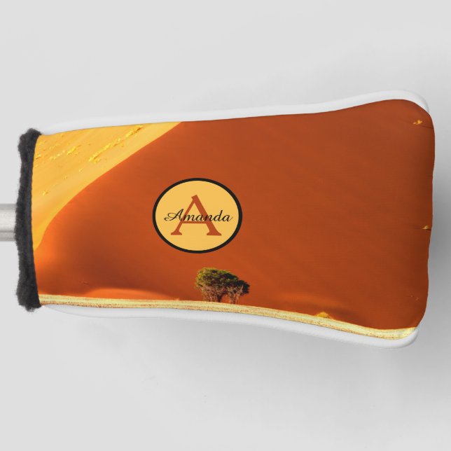 Funda Para Palo De Golf Monograma fotográfico de dunas de arena de Namibia (Anverso)