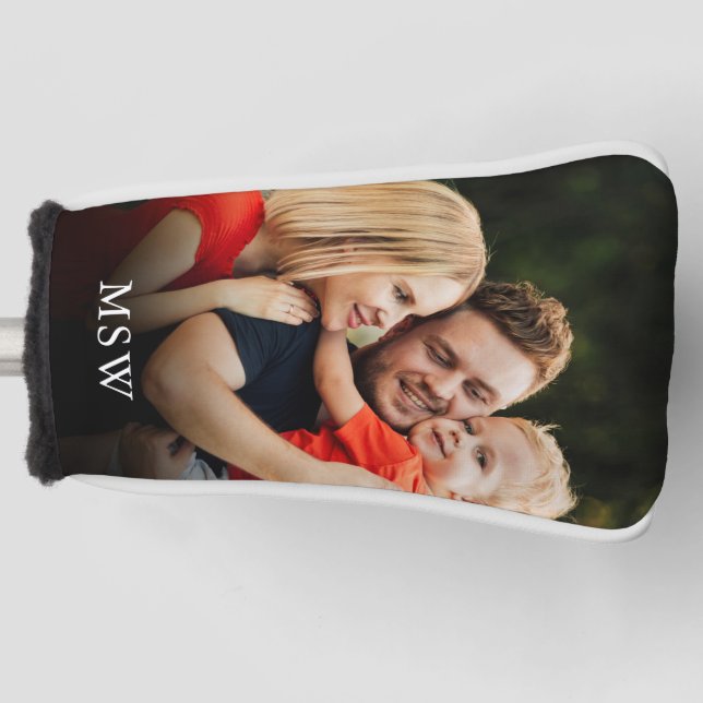Funda Para Palo De Golf Monograma fotográfico personalizado (Anverso)