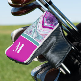 Funda Para Palo De Golf Monograma Inicial Estiloso Moderno