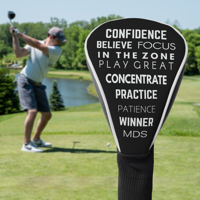 Funda Para Palo De Golf Monograma Jugar Gran Cita Funny Cubierta de Cabeza (Play Great with this Golf Head Cover. Just add your initials)