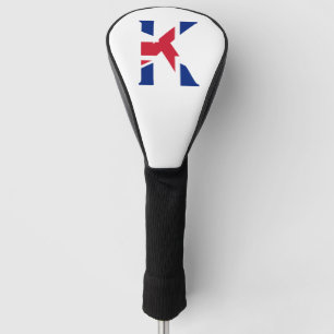 Funda Para Palo De Golf Monograma K sobrepuesto en el documento de bandera