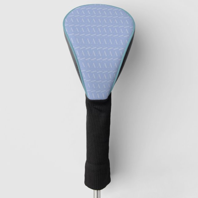 Funda Para Palo De Golf Monograma Letra inicial A, azul (Anverso)