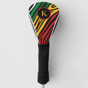 Funda Para Palo De Golf Monograma Mes de la Historia Negra Rojo Verde Amar