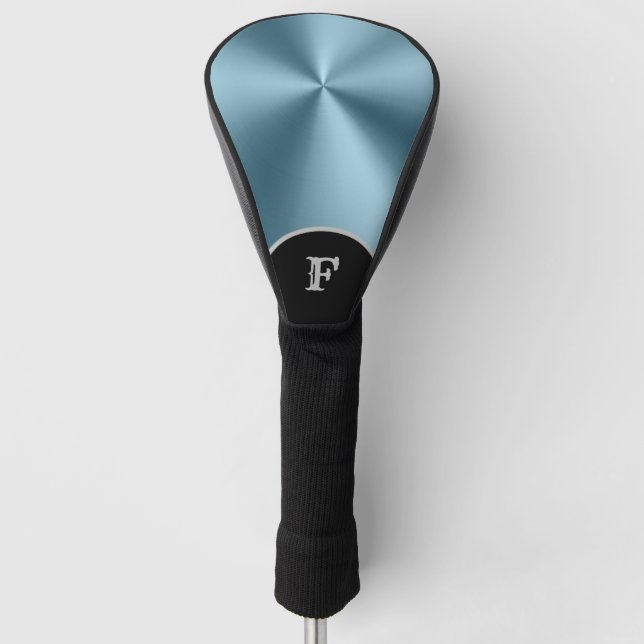 Funda Para Palo De Golf Monograma metálico verde azulado (Anverso)