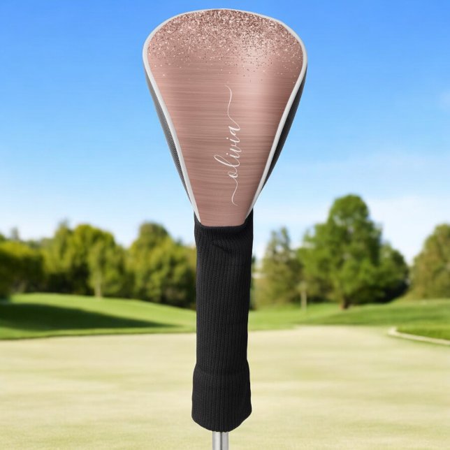 Funda Para Palo De Golf Monograma Metalizado cepillado con Purpurina rosa  (Subido por el creador)