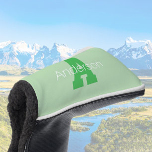Funda Para Palo De Golf Monograma moderno audaz   Pale & Kelly Green