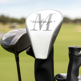 Funda Para Palo De Golf Monograma moderno minimalista negro blanco