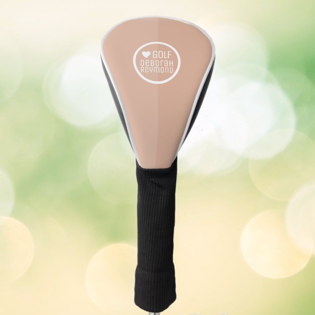 Funda Para Palo De Golf Monograma moderno rosa oscuro Rosa femenino (🤍 golf)