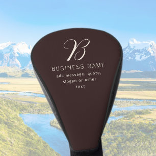 Funda Para Palo De Golf Monograma moderno y elegante de nombres de negocio