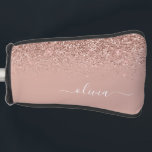 Funda Para Palo De Golf Monograma monograma de guion de Purpurina rosa de<br><div class="desc">Oro Rosa - Tapa del putter de golf del monograma del Purpurina de espuma rosado de Rubor. Esto hace que el dulce perfecto cumpleaños 16, boda, ducha de novia, aniversario, ducha de bebé o fiesta de soltera sea regalo para alguien que ama el lujo glam y los estilos de moda....</div>